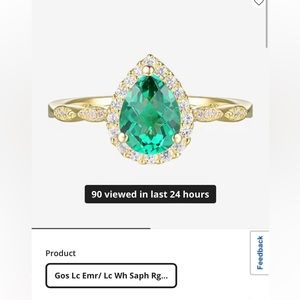 Emerald and 14k gold ring